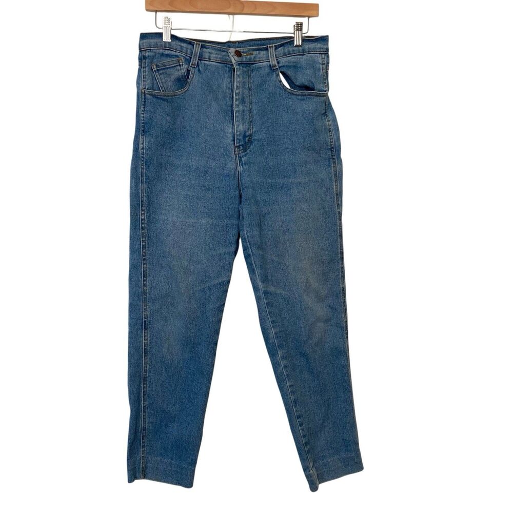 Jordache VintageJeans Womens 12 High Rise Zip Ankle Taper VTG Mom 80s 90s Rehem